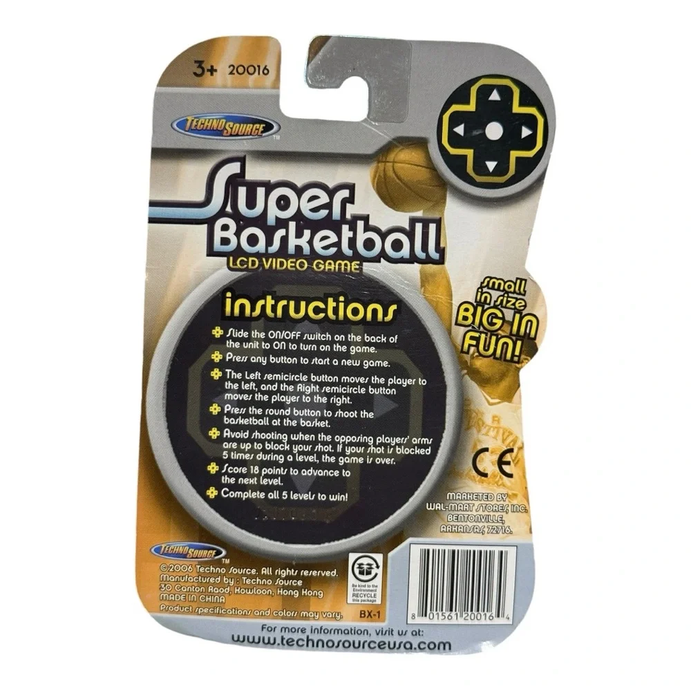 Vintage Super Basketball LCD Game by Techno Source Pocket Size